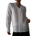 Letterman Award cardigan. Luxury heavy weight 5 button placket, welt pockets. Made in US